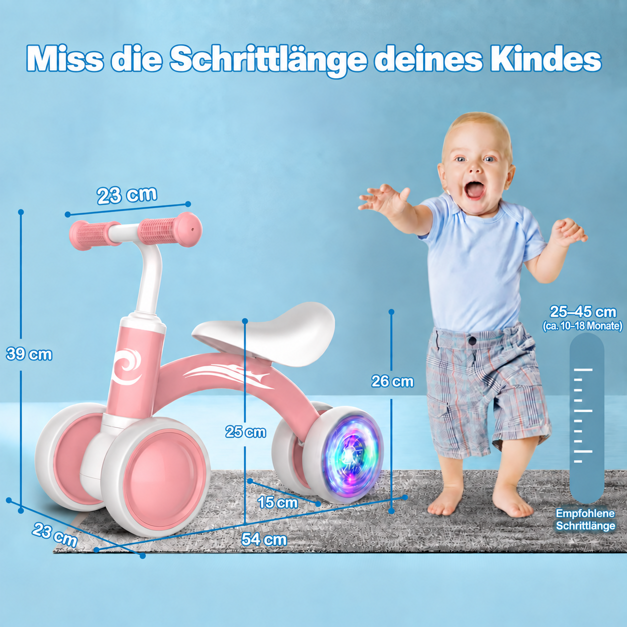 Laufrad für Kinder von 1 bis 3 Jahren – fördert Gleichgewicht, Beinkraft und Koordination