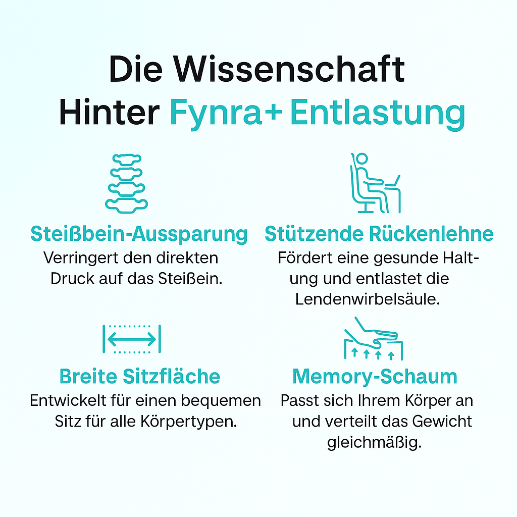 Relief™ Sitzkissen – Lindert Schmerzen im unteren Rücken, in der Hüfte und im Steißbein