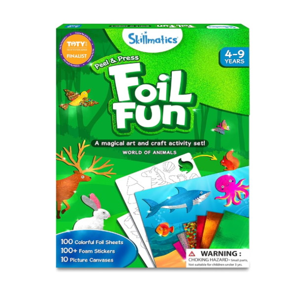 Foil Fun™ – Julpyssel utan kladd! 2-pack glittriga konst- & pysselkit för barn