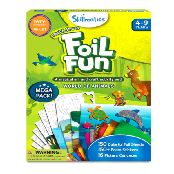 Foil Fun™ – Julpyssel utan kladd! 2-pack glittriga konst- & pysselkit för barn