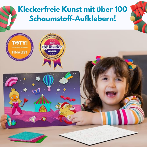 Foil Fun™ – Julpyssel utan kladd! 2-pack glittriga konst- & pysselkit för barn