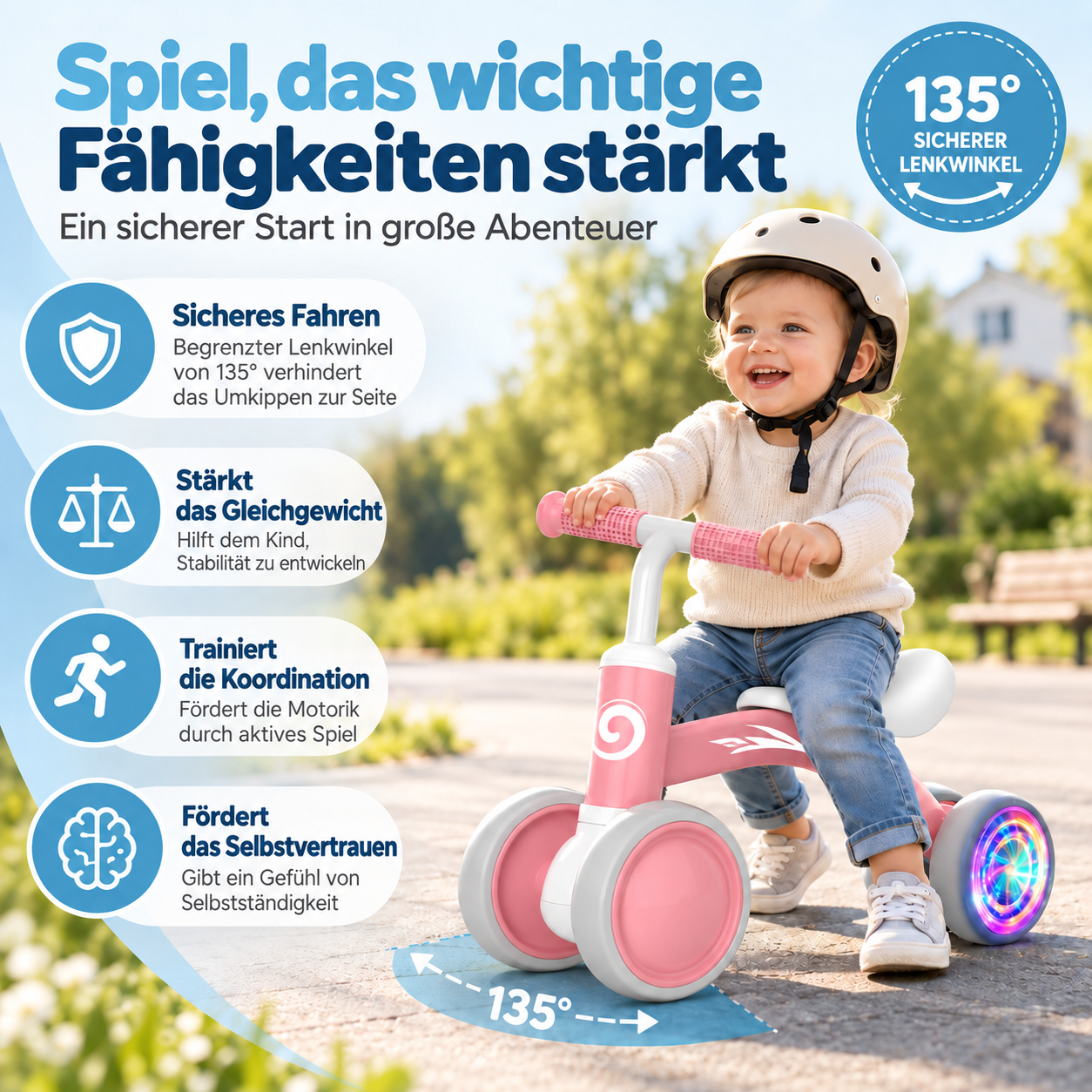 Laufrad für Kinder von 1 bis 3 Jahren – fördert Gleichgewicht, Beinkraft und Koordination