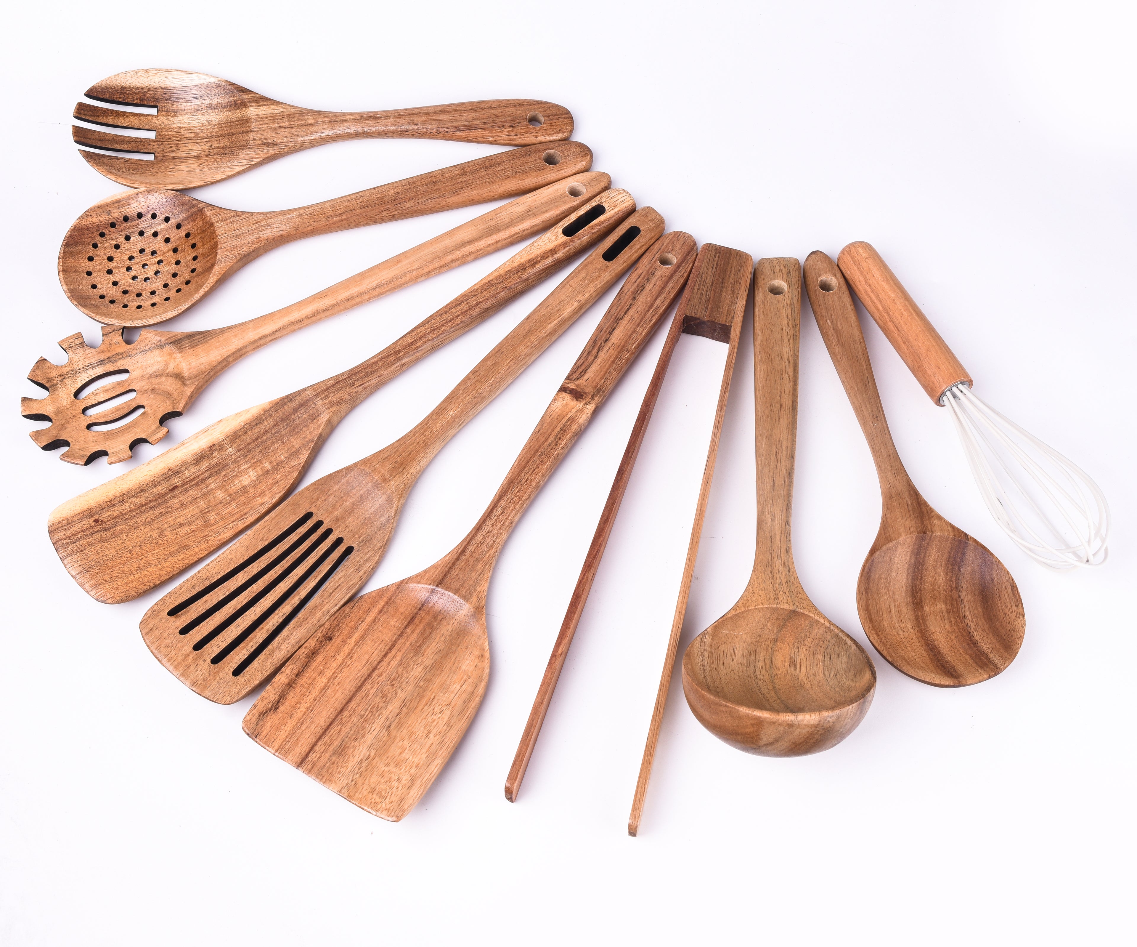 Premium-Holz-Küchenutensilien-Set aus 100 % natürlichem Holz, hitzebeständig und langlebig