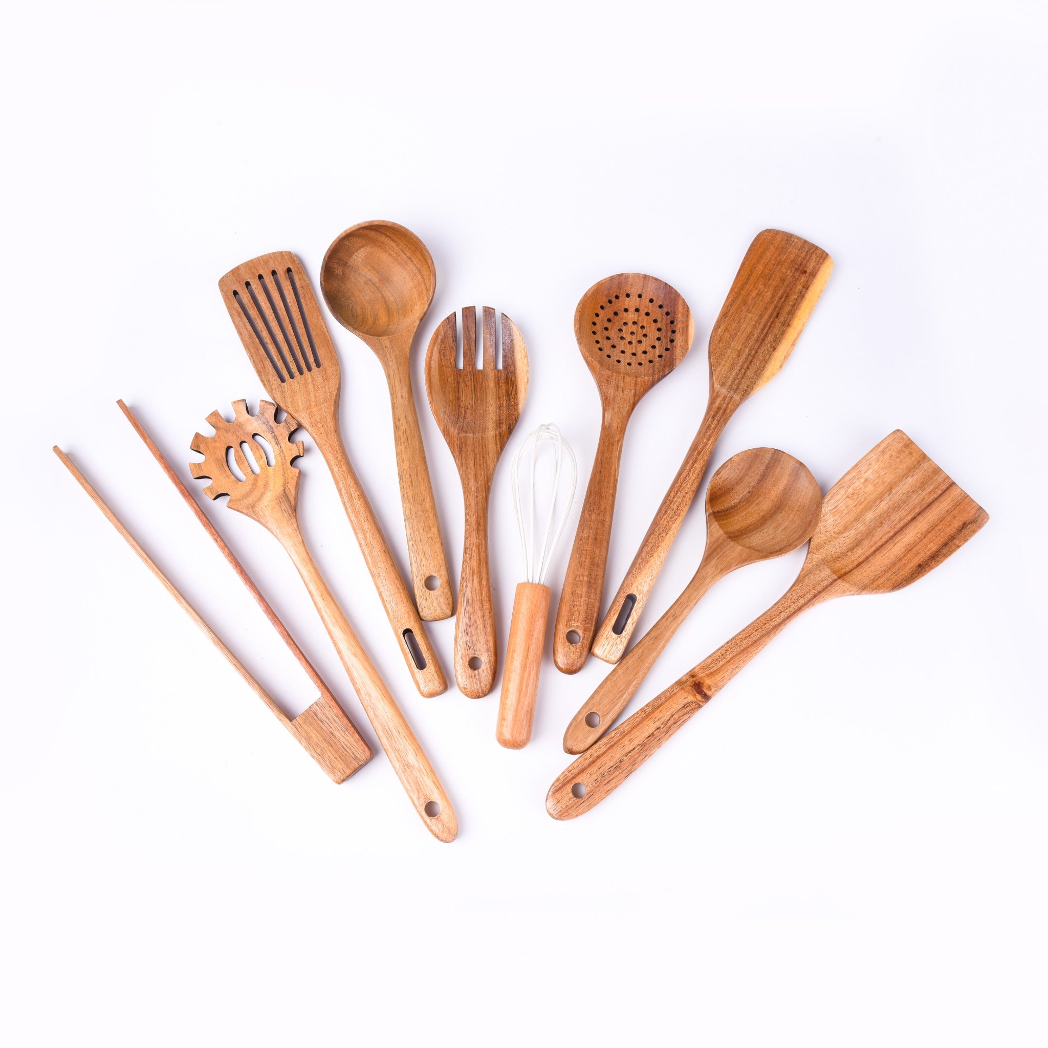 Premium-Holz-Küchenutensilien-Set aus 100 % natürlichem Holz, hitzebeständig und langlebig